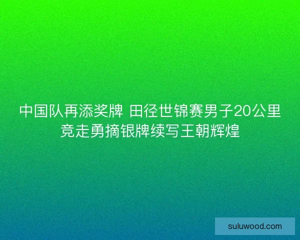 中国队再添奖牌 田径世锦赛男子20公里竞走勇摘银牌续写王朝辉煌