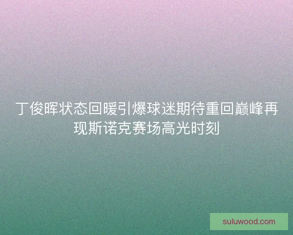 丁俊晖状态回暖引爆球迷期待重回巅峰再现斯诺克赛场高光时刻 丁俊晖状态回暖引爆球迷期待重回巅峰再现斯诺克赛场高光时刻
