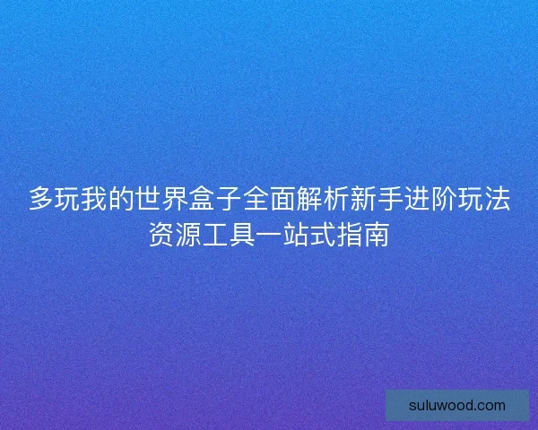 多玩我的世界盒子全面解析新手进阶玩法资源工具一站式指南 多玩我的世界盒子全面解析新手进阶玩法资源工具一站式指南