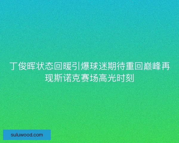 丁俊晖状态回暖引爆球迷期待重回巅峰再现斯诺克赛场高光时刻 丁俊晖状态回暖引爆球迷期待重回巅峰再现斯诺克赛场高光时刻